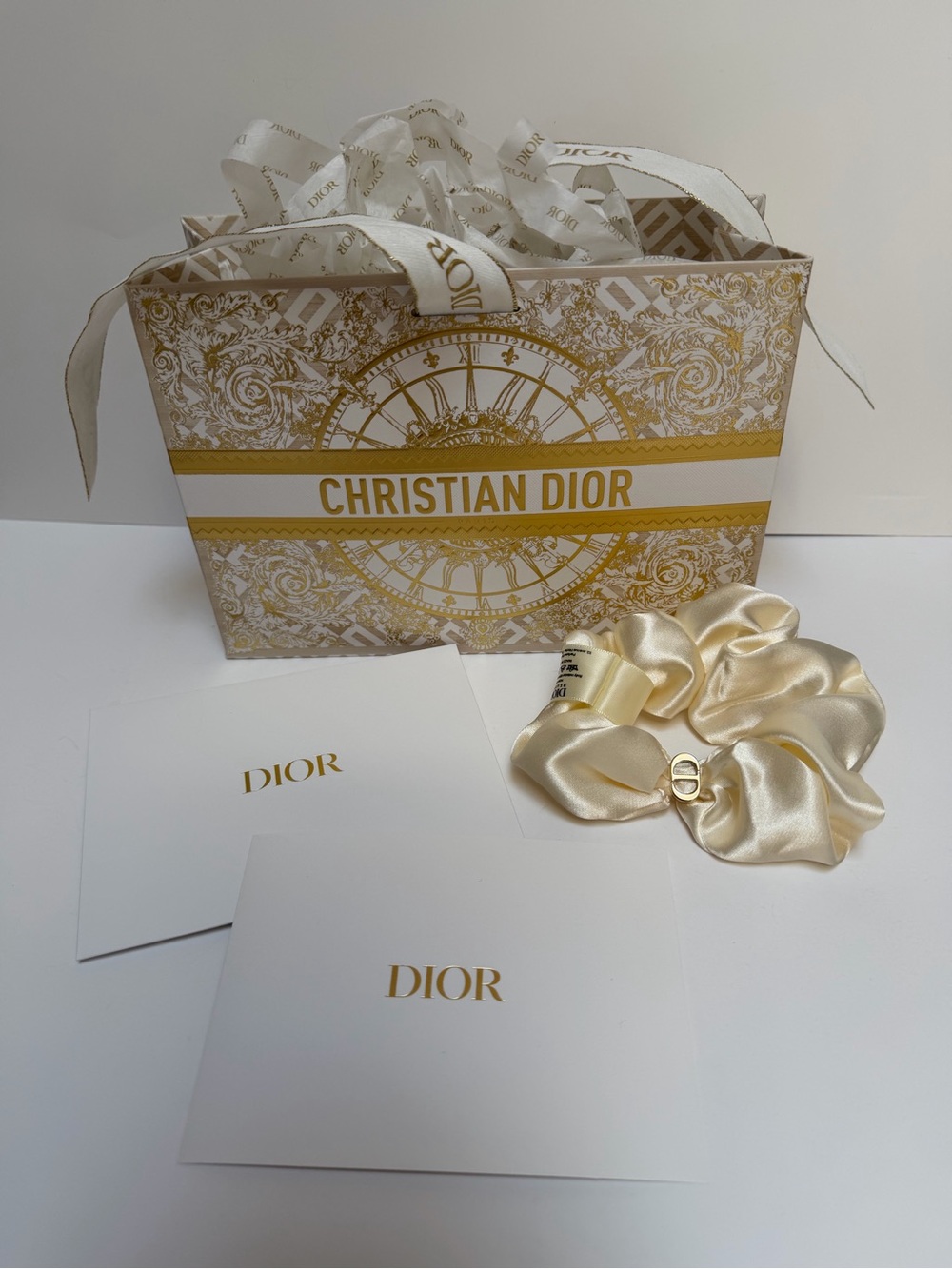 Dior Hair Scrunchie & Gift Bag NWT